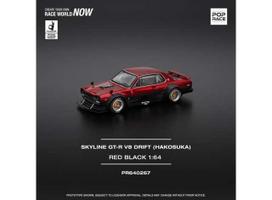 PRE-ORD3R Pop Race Modeliukas 1/64 Nissan Skyline GT-R V8 Drift *Hakosuka*, black/red