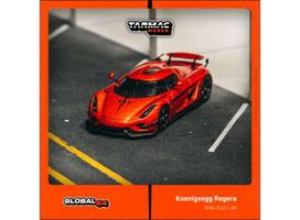 PRE-ORD3R Tarmac Modeliukas 1/64 Koenigsegg Regera, orange metallic/black stripes