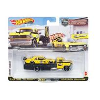 Hot Wheels Premium Team Transport Modeliukas Custom Chevrolet Nova & Horizon Hauler Truck, Limited Edition *Garaga Legens*, yellow/black (yra Sandėlyje)