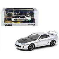 SKILĘS BLISTERIS!!!!      Tarmac Works Modeliukas Toyota Supra silver with carbon fiber pattern on the hood (yra sandėlyje)