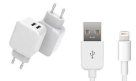 CoreParts USB Charger for iPhone  AND  iPad 12W 5V 2.4A Output: Double