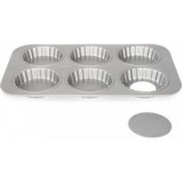 Patisse Patisse shape mini kišų forma su išimamu dugnu, 10 cm, sidabrinis plienas