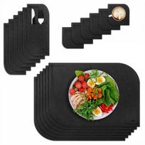 VILSTO Felt fabric table mats (18pcs) Dark grey
