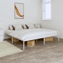 dvivietė lova，suaugusiųjų lova，Metalinis lovos rėmas, baltos spalvos, 180x200 cm CFE132078