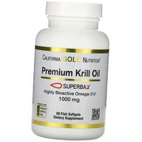 Premium Krill Oil, SUPERBA2 Premium Krill Oil 1000, California Gold Nutrition 60gelcaps (67427006) 60softgels
