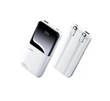Greito įkrovimo išorinė baterija (Powerbank) REMAX RPP-679 10000mAh su 2 įmontuotais kabeliais, balta