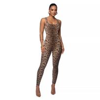 Women's Sleeveless Vest Onesie Threaded Square Neck Hip Lift Slim Sexy Jumpsuit XXL