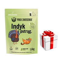 Paka Zwierzaka - katei sausas maistas kalakutiena ir upėtakis Kačiukai "S'' 1,6kg + Staigmena katei