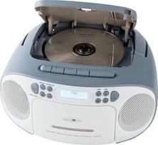 "Reflexion RCR2260DAB/BL" nešiojamasis CD/MP3 kasetinis USB DAB+ stereo radijo imtuvas (2 x 12 W maksimalios muzikos galios), 3,5 mm "Aux-In" jungtis ir 3,5 mm ausinių išvestis, skaitmeninis LCD ekranas, mėlynos spalvos