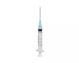 Vienkartinis švirkštas 2,5 ml, su 22G x 32 mm adata, sterilus, 10 vnt.