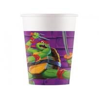 Puodeliai popieriniai su vėžliukais ninzėmis „Ninja Turtle“ (8 vnt. / 200 ml)