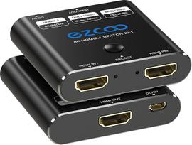 8K HDMI 2.1 jungiklis 4K 120Hz 2x1 CEC ARC HDCP2.3 VRR 48Gbps HDR10 HDMI 2.1 jungiklis 2 įėjimai 1 išėjimas 8K 60Hz D-olby Vision Atmos Palaiko visas rezoliucijas SW21H21