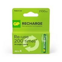 Įkraunami elementai GP RECHARGE AA, 2100mAh, 4 vnt.