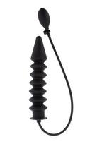 Analinis kaištis Hidden Desire Inflatable Ribbed Plug Expert, juodas