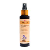 Natūralus plaukų tonikas stiprinimui su šafranu ir cinamonu, 100 ml – SATTVA