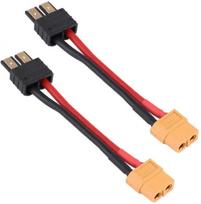 2PCS XT60 Female Adapter Cable 12AWG Silicone Wire | 10CM | Compatible with Traxxas RC, LiPo, NiMH, Charger, ESC geltona