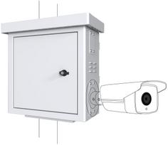 Lanview Mini Radius Pole Mounted   CCTV Cabinet For 4 cameras