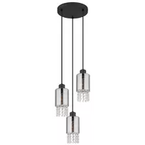 Pakabinamas šviestuvas GLOBO BACKEY, 3 x E27 15W, skaidrūs stiklo kristalai, ø25x120cm