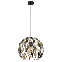 Pakabinamas šviestuvas GLOBO MIKA, 1xE27 40W, skaidrūs akrilo kristalai, juodas, ø40x150cm