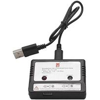 USB balansinis įkroviklis 7.4V 1800mAh LiPo baterijai | Suderinamas su MJX B5W Bugs 5W RC dronu, RC sraigtasparniu | LED indikatorius, nešiojamas, juodas, plastikinis juoda