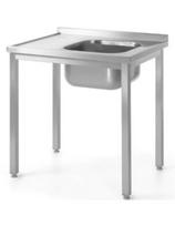 Prisukamas plieninis sieninis stalas su kriaukle RIGHT 100x70x85 cm - Hendi 812884