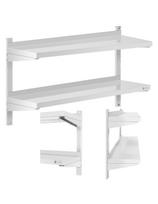 Dviguba reguliuojama sieninė gastronominė lentyna STEEL 100 x 30 cm