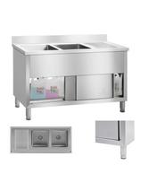 Pramoninė virtuvės kriauklė, 2 indų, ant 140cm pagrindo Royal Catering