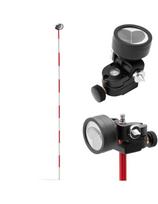 Mini prizminis geodezinis tolimačio veidrodis su stulpo sidabro danga Dia. 3,5 cm 1,26 m