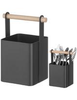 Organizatoriaus stalo stalo įrankių krepšelis su medine rankena 14x10,5x19 cm - Hendi 427064