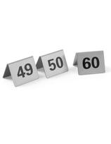 Informacinė lentelė LENTELĖS NUMERIS 49-60 nerūdijančio plieno rinkinys 12 vnt. - Hendi 663882