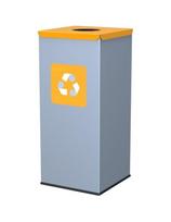Metalo atliekų rūšiavimo dėžė 30x30x70cm 60L PLASTIKAS - geltonas dangtelis