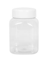 Kvadratinis stiklainis su dangteliu sriegis 63/485 skaidrus 500ml
