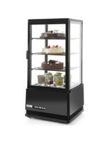 Šaldytuvo stiklinė vitrina 78L 3 lentynos juoda ARKTIC Hendi 233658