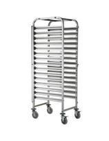 Plieninis vežimėlis kepimo skardoms transportuoti 15 x 60x40 cm - Hendi 810651