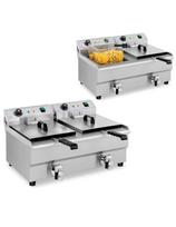 Elektrinė dviguba gruzdintuvė su čiaupu 230 V 2 x 3200 W 2 x 13 L