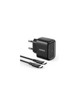 USB-C 25W PD telefono įkroviklis + 2m juodas USB-C laidas