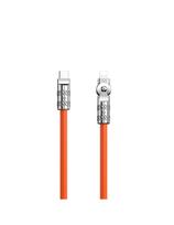 Stiprus kampinis kabelis, skirtas iPhone USB-C - Lightning 30W 1m 180 rotation oranžinė