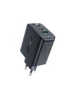 GaN greitas įkroviklis 2x USB-C USB-A PPS PD QC4+ 65W juodas