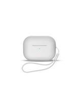 Silikoninis dėklas AirPods 1/ 2 ausinėms + riešo dirželis, baltas