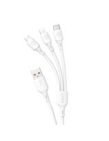 3in1 kabelis USB-A į USB-C mikro USB iPhone Lightning 480Mb/ s 1,2m baltas