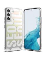 Šarvuotas dėklo dangtelis su gelio rėmeliu Galaxy S22+ Fusion Design Seoul skaidrus