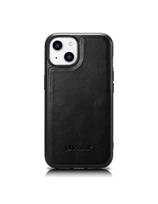 Natūralia oda aptrauktas dėklas skirtas iPhone 14 Plus Leather Oil Wax juodas