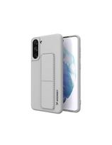 Silikoninis dėklas su stovu Samsung Galaxy S21+ 5G Kickstand Case pilkas