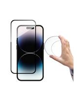 Lankstus grūdintas stiklas iPhone 14 Pro ekranui su juodu rėmeliu. Full Cover Flexi Nano Glass