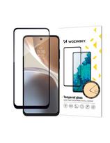 9H viso ekrano grūdintas stiklas, skirtas Motorola Moto G32 su juodu rėmeliu, visiškai klijais grūdintu stiklu