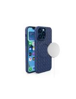 Pintas dėklas, skirtas iPhone 15 Pro su MagSafe Woven Case, tamsiai mėlynas
