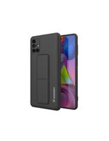 Wozinsky Kickstand Case silikoninis dėklas su stovu Samsung Galaxy M51 juodas