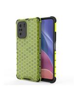 Korinis šarvuotas dėklas su gelio rėmeliu Xiaomi Redmi K40 Pro+ / K40 Pro / K40 / Poco F3 žalias