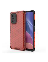 Korinis šarvuotas dėklas su gelio rėmu Xiaomi Redmi K40 Pro+ / K40 Pro / K40 / Poco F3 raudonas
