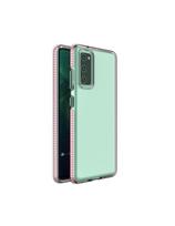 Spring Case Cover Gel Dėklas su spalvingu rėmeliu, skirtas Samsung Galaxy A72 4G šviesiai rožinei